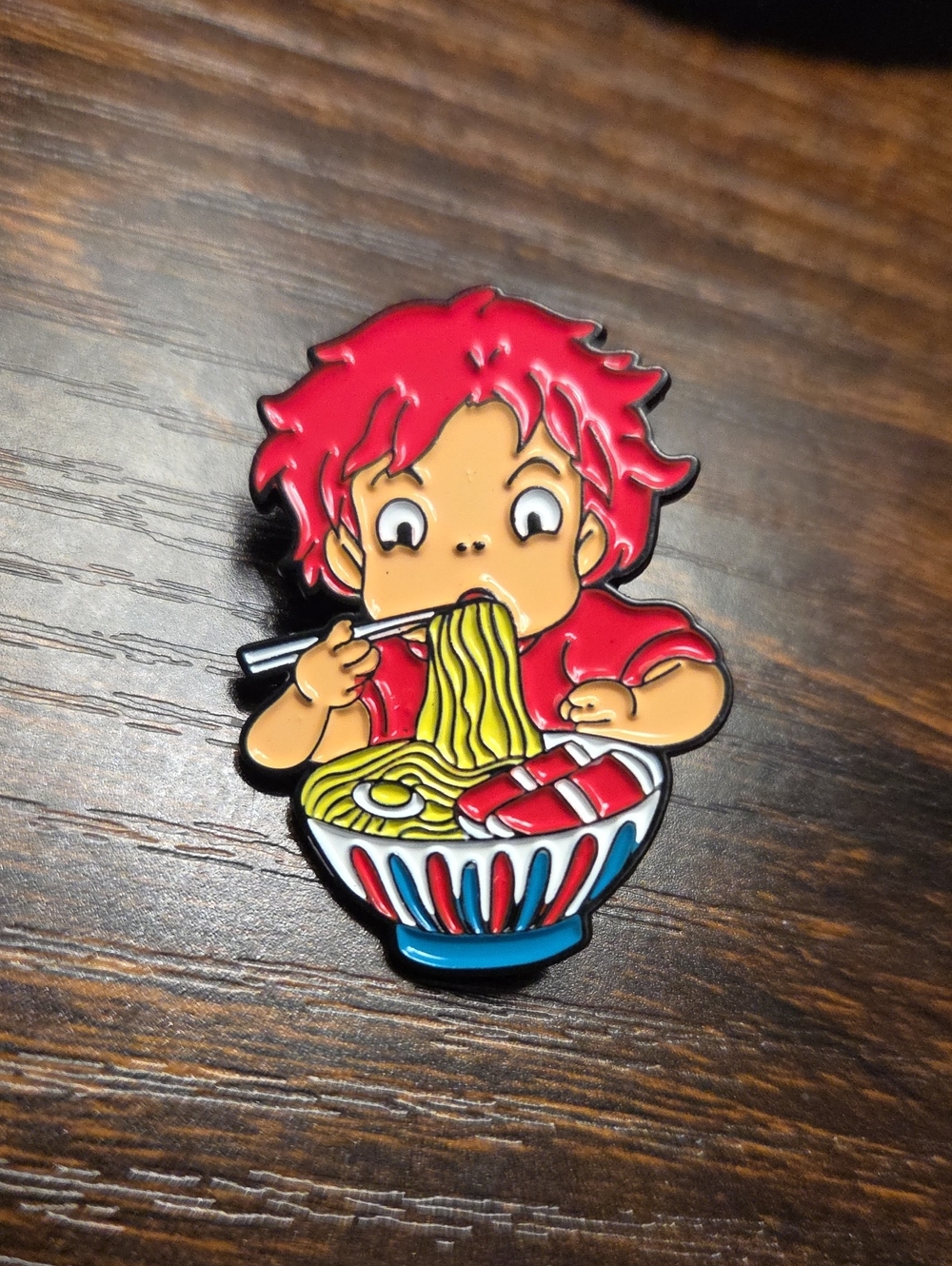 Red-Haired Ramen Enamel Pin - Women Accessories Jewelry